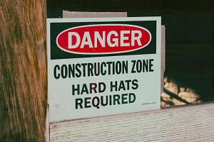department of transportation training sign with danger construction zone